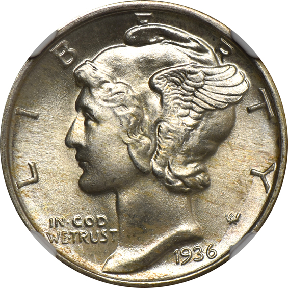 Ten 1936 NGC MS-66