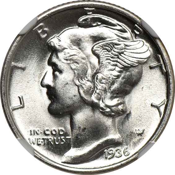 Ten 1936 NGC MS-66