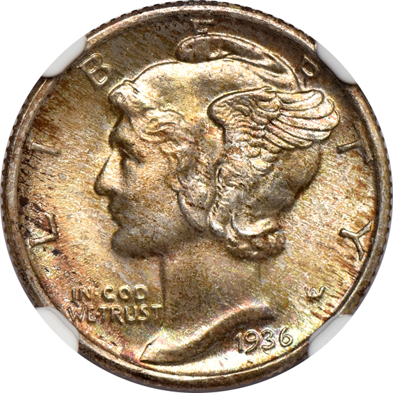 Five 1935 and Five 1936, all NGC MS-67