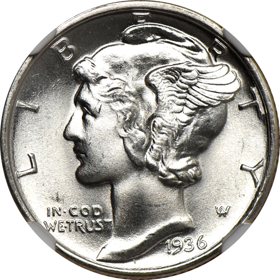 Five 1935 and Five 1936, all NGC MS-67