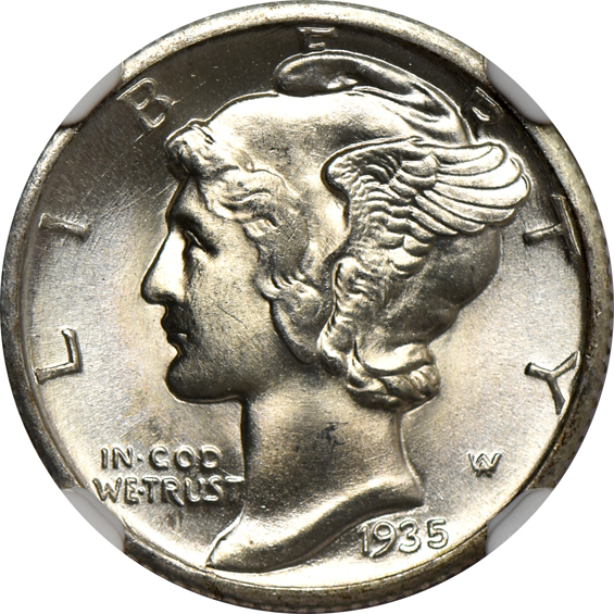 Five 1935 and Five 1936, all NGC MS-67