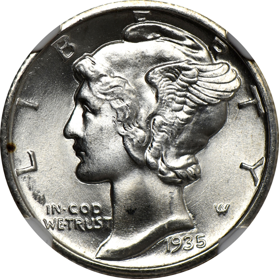 Two 1934, two 1935, two 1936, and two 1937, all NGC MS-65 FB