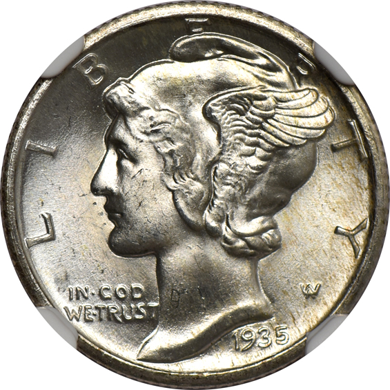 Seven 1935 NGC MS-66
