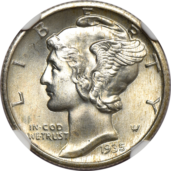 Seven 1935 NGC MS-66