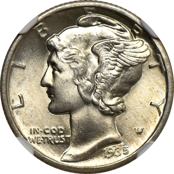 Seven 1935 NGC MS-66