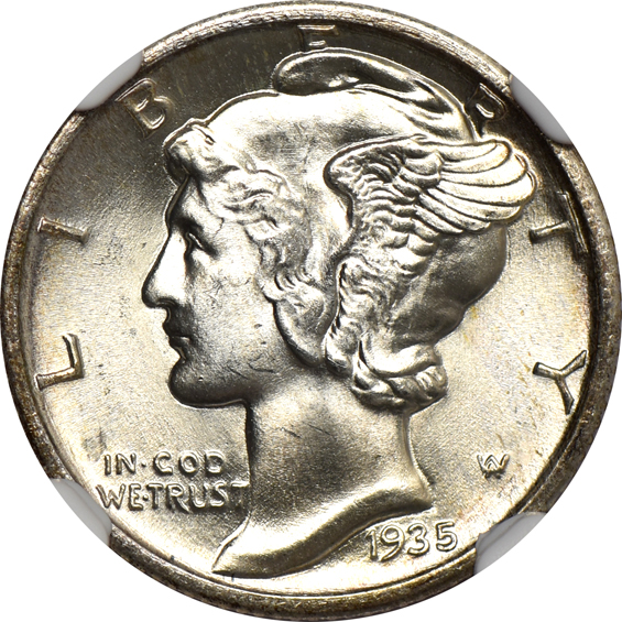 Seven 1935 NGC MS-66
