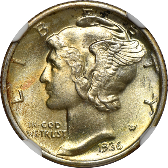 Twelve 1936 NGC MS-65 FB