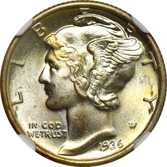 Twelve 1936 NGC MS-65 FB
