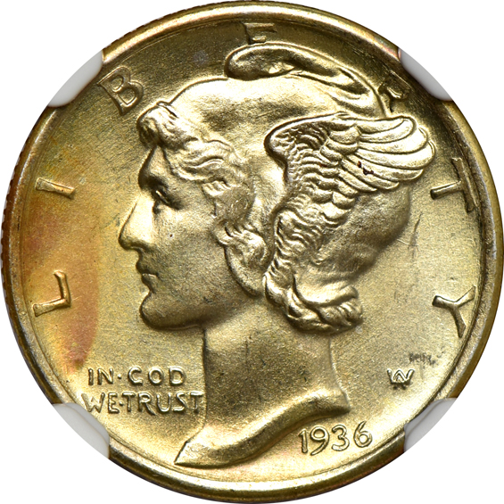 Twelve 1936 NGC MS-65 FB