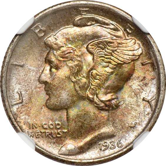 Twelve 1936 NGC MS-65 FB