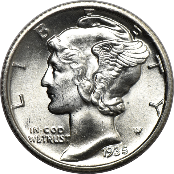 Collection of 100 Mercury dimes