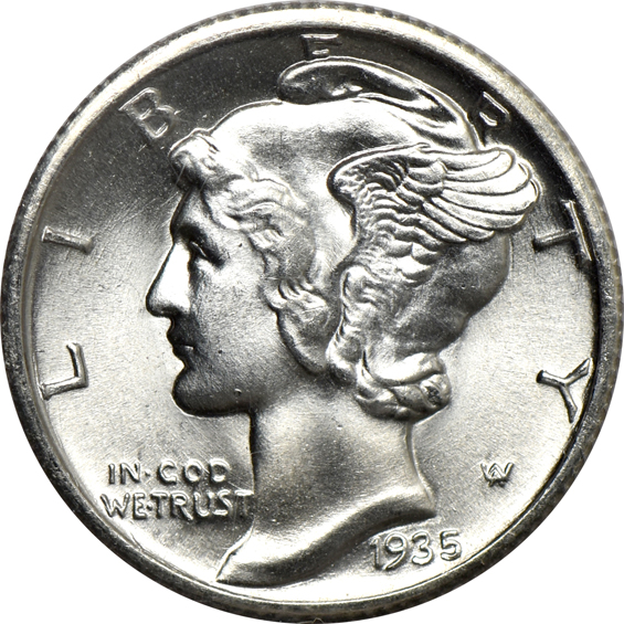 Collection of 100 Mercury dimes