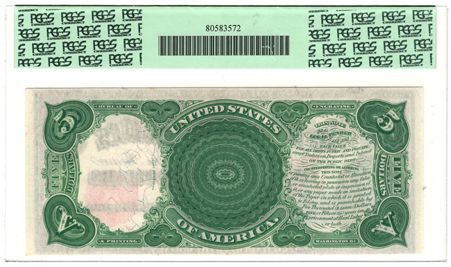 1907 $5 Woodchopper Fr# 91 - PCGS ChCU-63