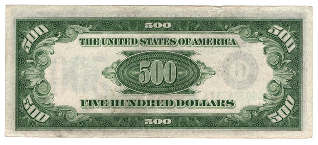 1934-A $500 Chicago Fr# 2202-G - XF