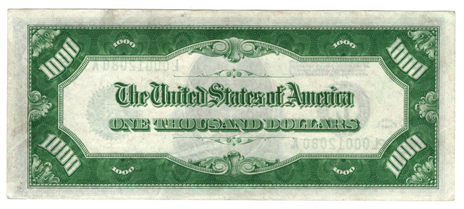 1928 $1,000 San Francisco Fr# 2210-L - XF