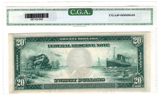 1914 $20 Atlanta Blue Seal Fr# 987 - CGA ChCU-63
