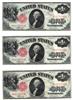 Run of three 1917 $1 Fr# 38 - AU