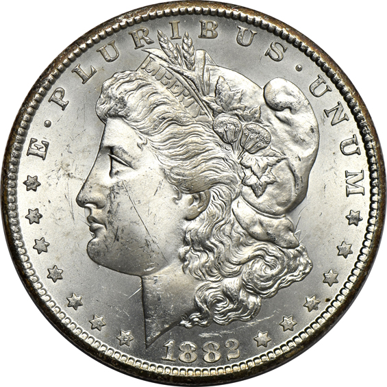 Nearly complete collection of Morgan silver dollars in two Dansco albums