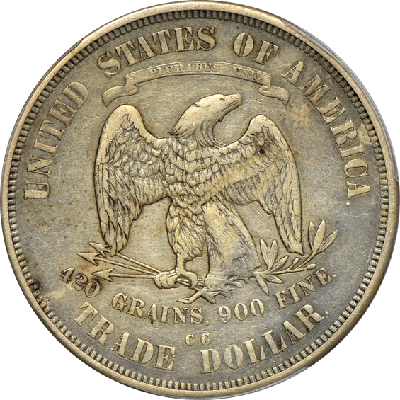 1788 Massachusetts cent VF-20, 1837 Feuchtwanger cents AU-55 and MS-62, and an 1875-CC Trade dollar VF/cleaned, all PCGS