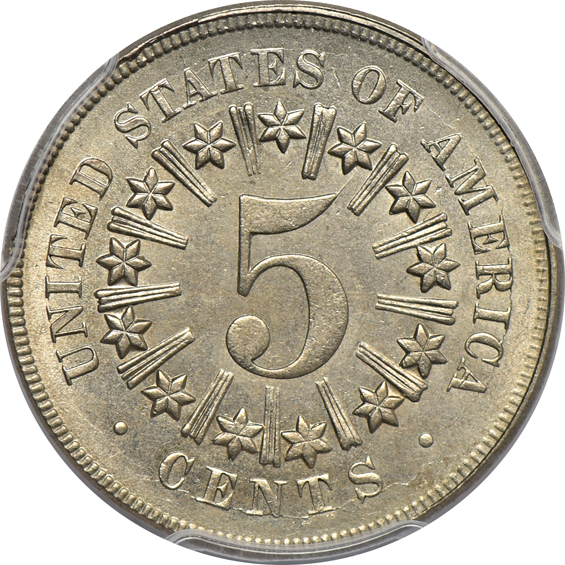1866 Rays PCGS MS-64 (shield)