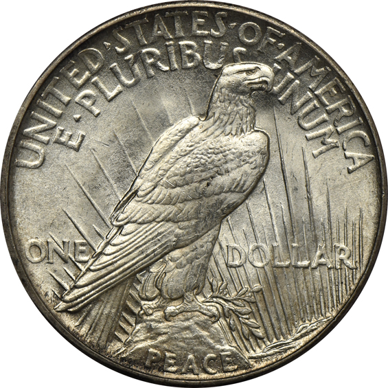 1921 Peace, High Relief PCGS MS-64 CAC