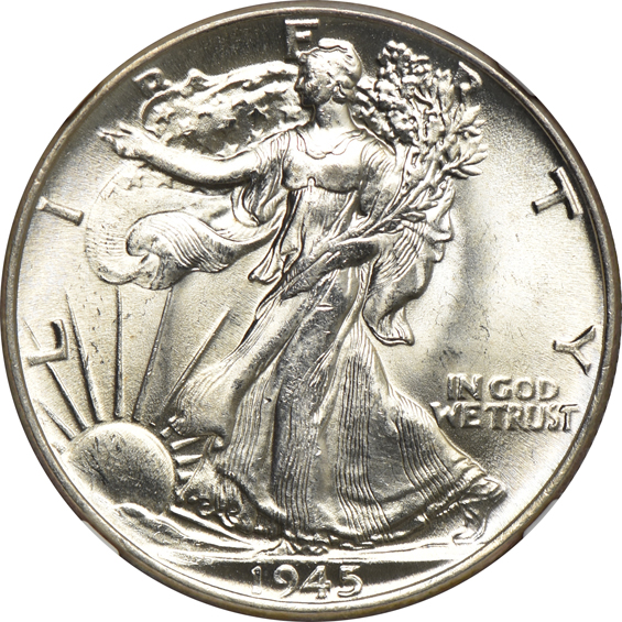 Five 1945 NGC MS-63