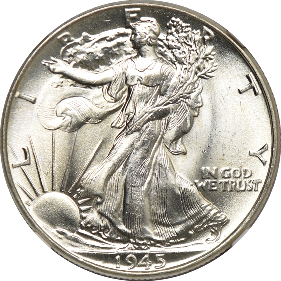 Five 1945 NGC MS-63