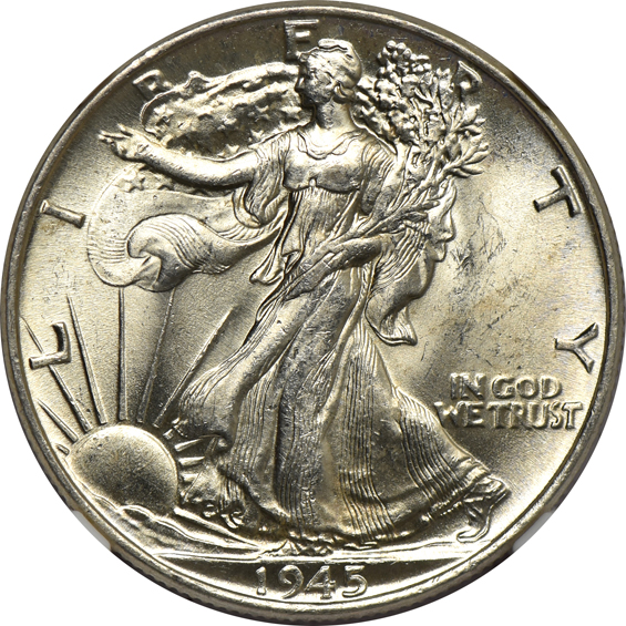 Eighteen 1945, plus a 1940 and 1944-D, all NGC MS-63