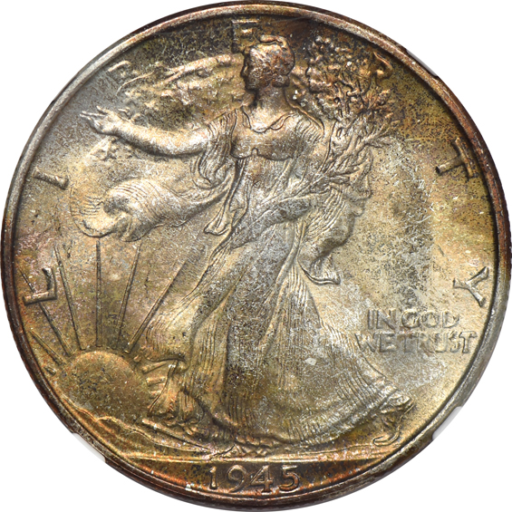 1944-D, 1945, and 1945-S, all NGC MS-65