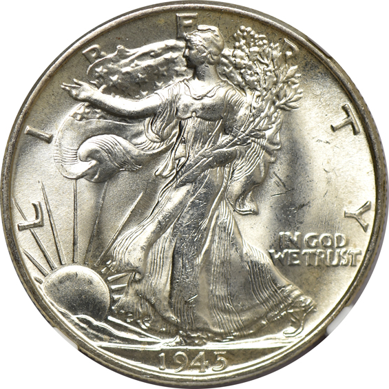 Seven 1945 NGC MS-65