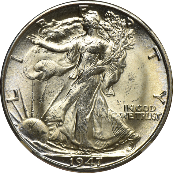Eighteen Denver minted Walking Liberty half-dollars, all NGC MS-64