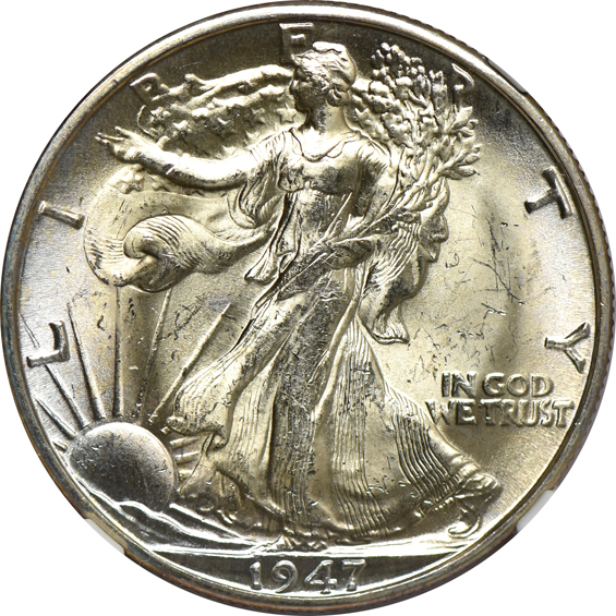 Eighteen Denver minted Walking Liberty half-dollars, all NGC MS-64