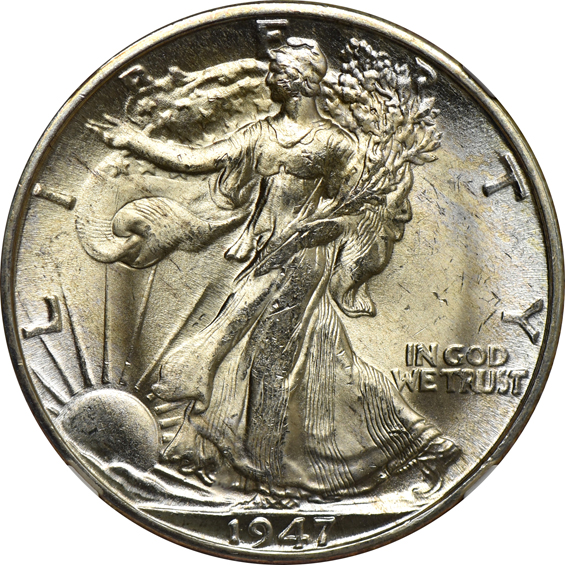Eighteen Denver minted Walking Liberty half-dollars, all NGC MS-64