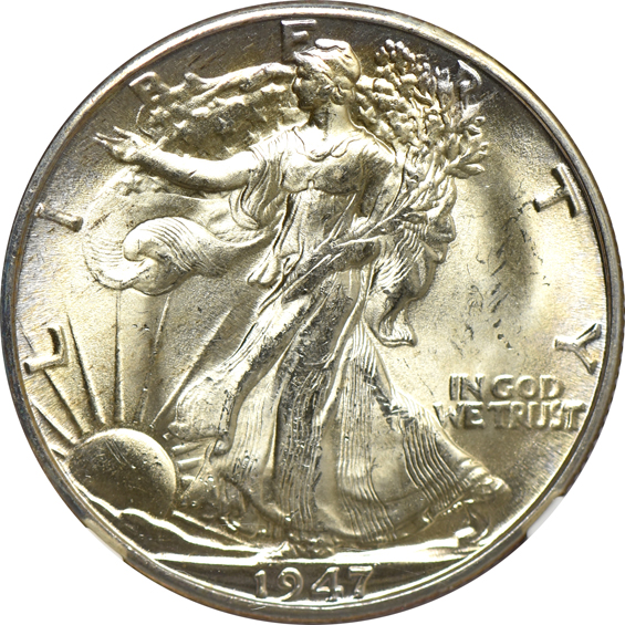 Eighteen Denver minted Walking Liberty half-dollars, all NGC MS-64