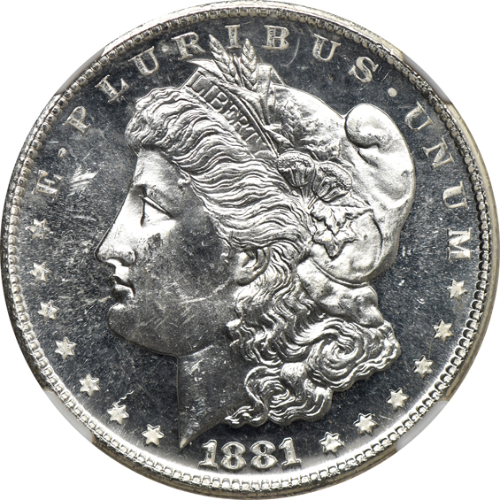 1881-S NGC MS-64 CAC, and an 1882-S PCGS MS-63 (rattler) Gold CAC