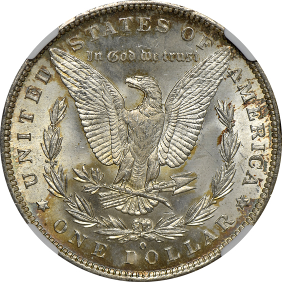 1890-O MS-64, and an 1896 MS-66, both NGC CAC