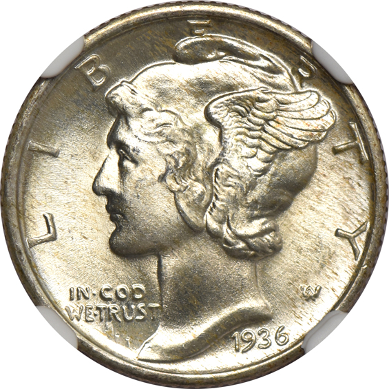 Four 1936 NGC MS-67 FB CAC