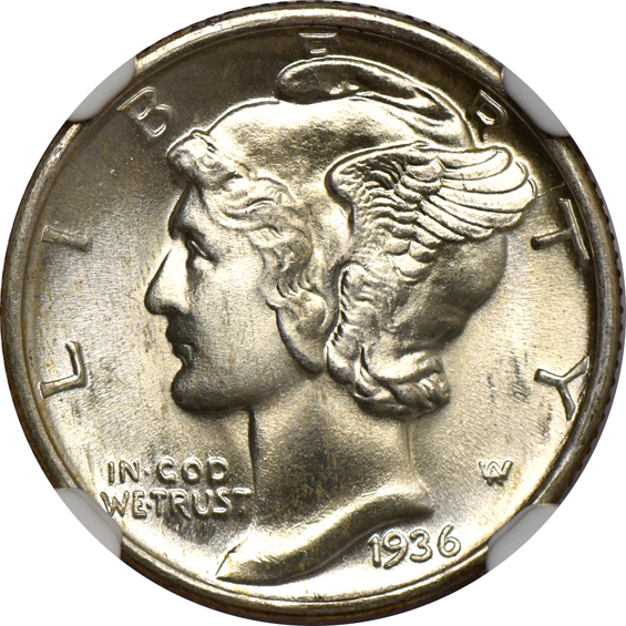 Four 1936 NGC MS-67 FB CAC