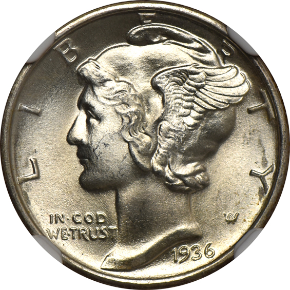 Four 1936 NGC MS-67 FB CAC