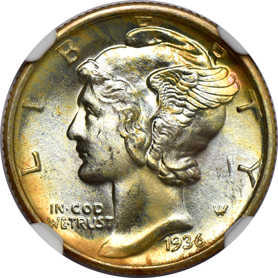 Four 1936 NGC MS-66 FB CAC