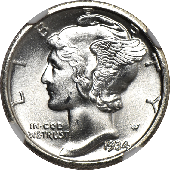 Four 1934 NGC MS-66 FB