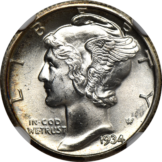Four 1934 NGC MS-66 FB