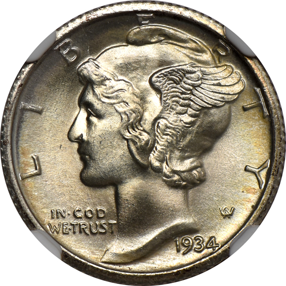 Four 1934 NGC MS-66 FB