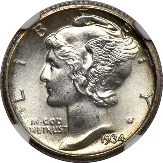 Seven 1934 NGC MS-66 FB CAC
