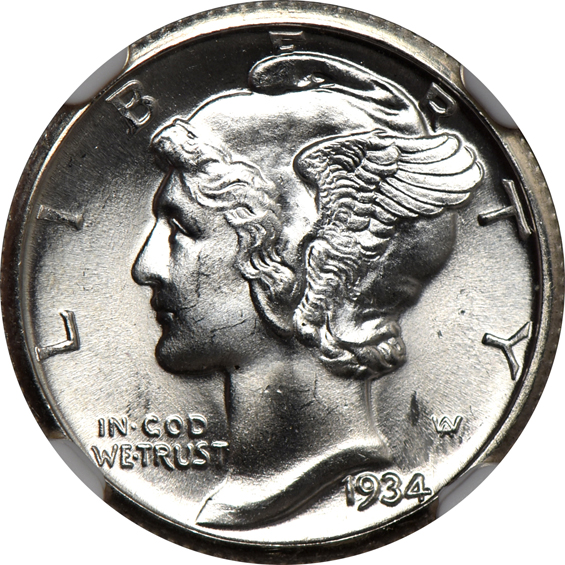 Seven 1934 NGC MS-66 FB CAC