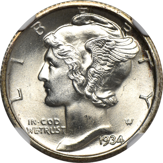 Three 1934 NGC MS-67 FB