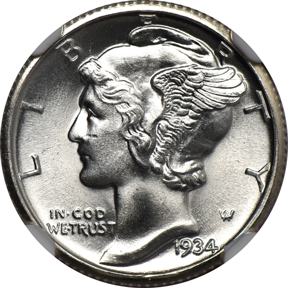 Three 1934 NGC MS-67 FB