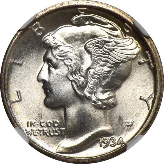 Seven 1934 NGC MS-67 FB CAC