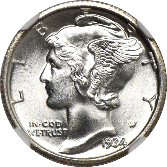 Seven 1934 NGC MS-67 FB CAC