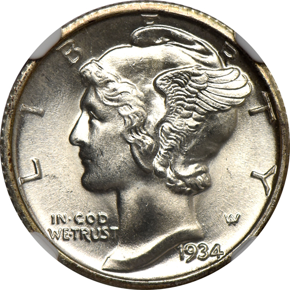 Seven 1934 NGC MS-67 FB CAC